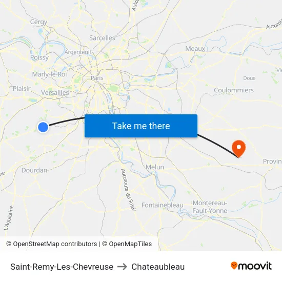Saint-Remy-Les-Chevreuse to Chateaubleau map