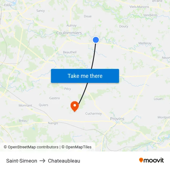 Saint-Simeon to Chateaubleau map