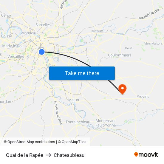 Quai de la Rapée to Chateaubleau map