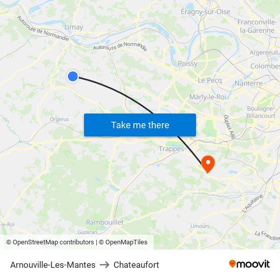 Arnouville-Les-Mantes to Chateaufort map
