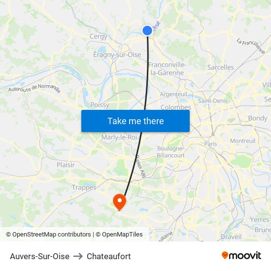 Auvers-Sur-Oise to Chateaufort map
