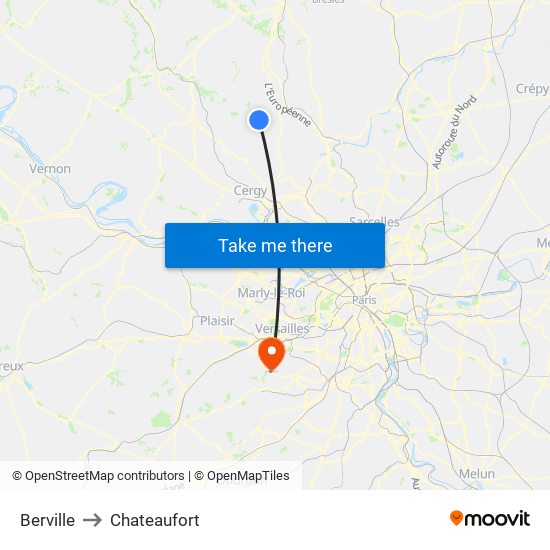 Berville to Chateaufort map