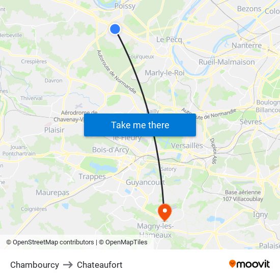Chambourcy to Chateaufort map