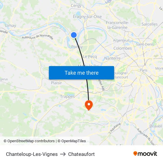 Chanteloup-Les-Vignes to Chateaufort map