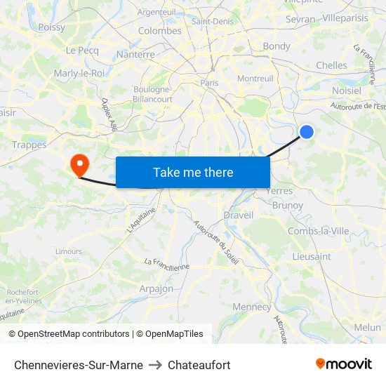 Chennevieres-Sur-Marne to Chateaufort map