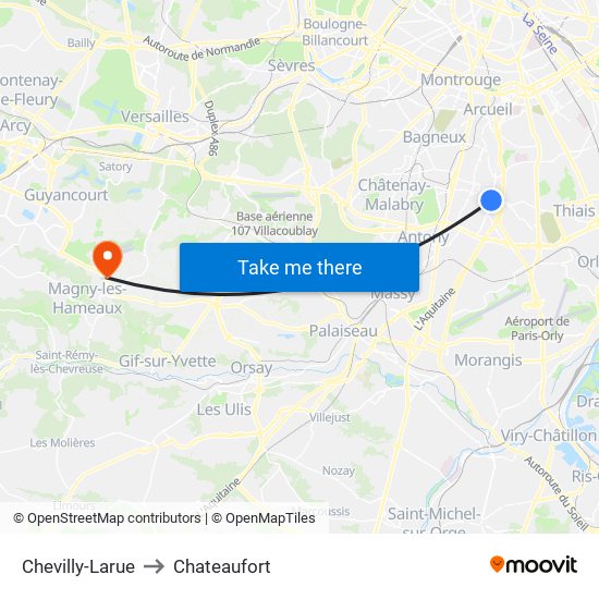 Chevilly-Larue to Chateaufort map