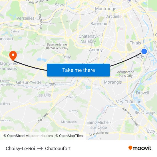 Choisy-Le-Roi to Chateaufort map