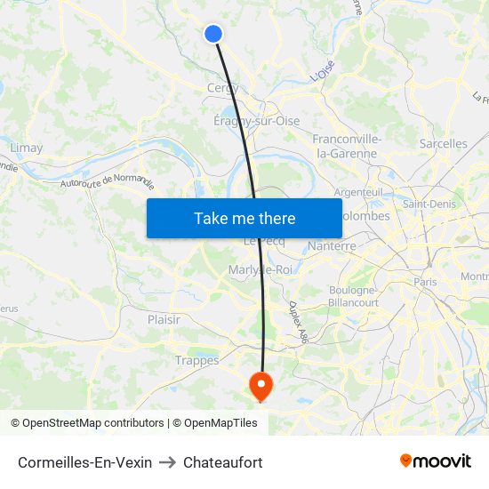 Cormeilles-En-Vexin to Chateaufort map