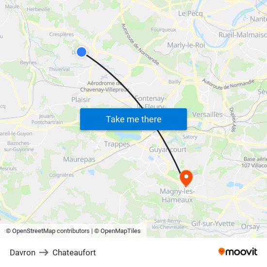 Davron to Chateaufort map