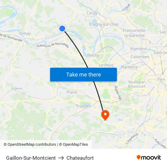 Gaillon-Sur-Montcient to Chateaufort map