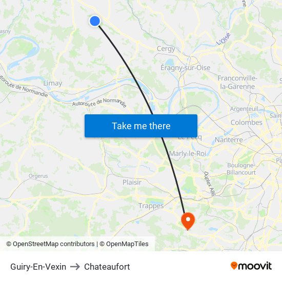Guiry-En-Vexin to Chateaufort map