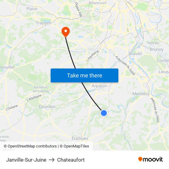 Janville-Sur-Juine to Chateaufort map