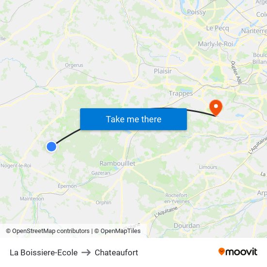 La Boissiere-Ecole to Chateaufort map