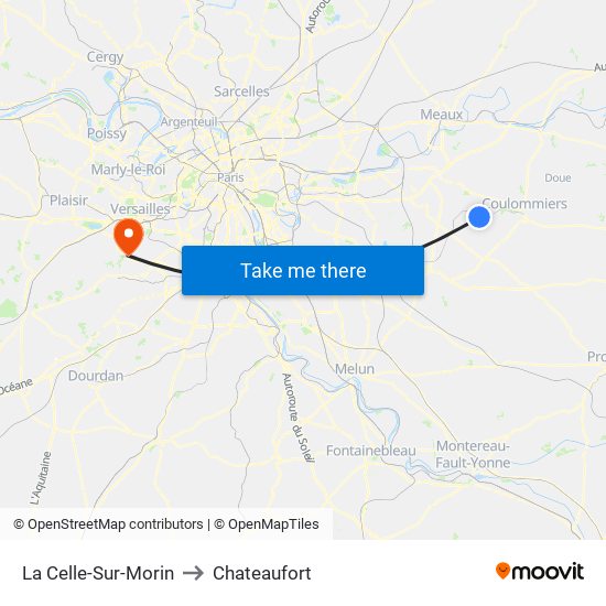 La Celle-Sur-Morin to Chateaufort map