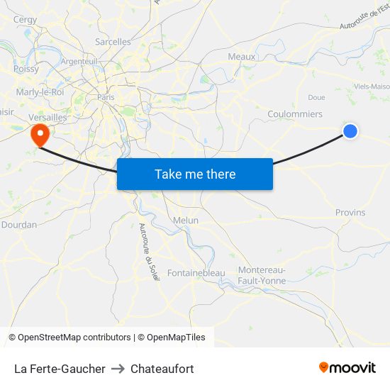 La Ferte-Gaucher to Chateaufort map