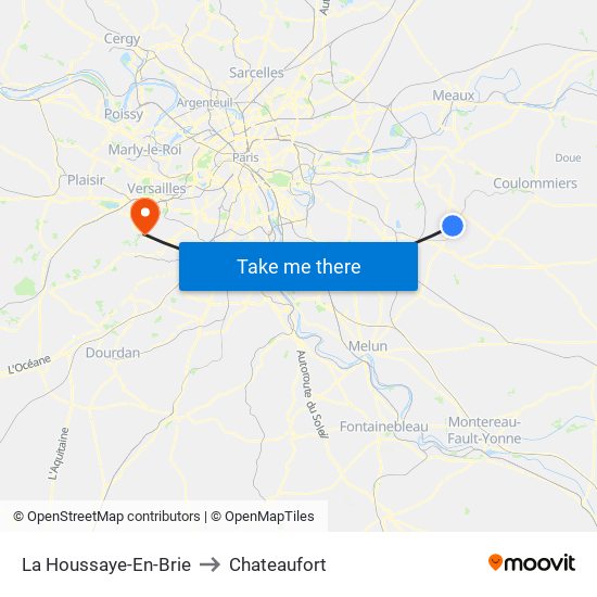 La Houssaye-En-Brie to Chateaufort map