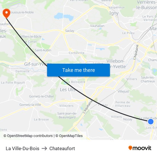 La Ville-Du-Bois to Chateaufort map