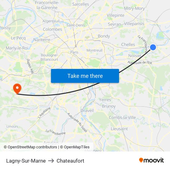 Lagny-Sur-Marne to Chateaufort map
