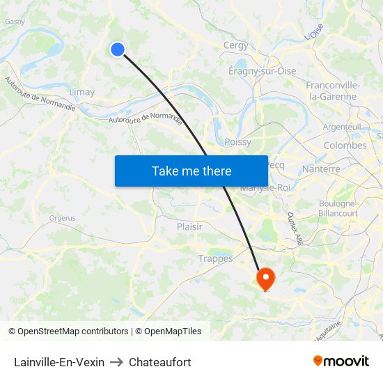 Lainville-En-Vexin to Chateaufort map