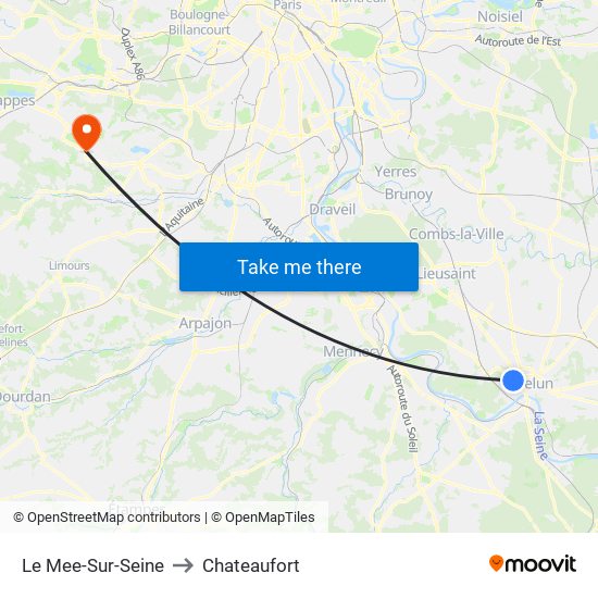 Le Mee-Sur-Seine to Chateaufort map