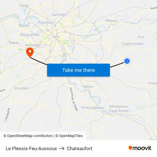 Le Plessis-Feu-Aussoux to Chateaufort map