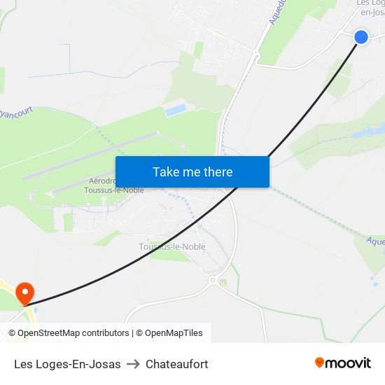 Les Loges-En-Josas to Chateaufort map