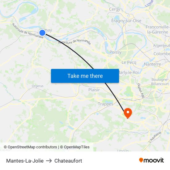 Mantes-La-Jolie to Chateaufort map