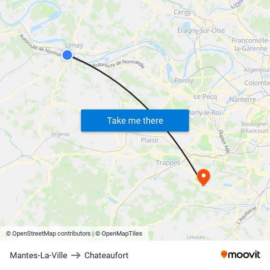 Mantes-La-Ville to Chateaufort map