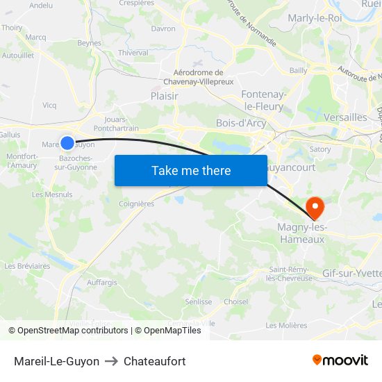 Mareil-Le-Guyon to Chateaufort map