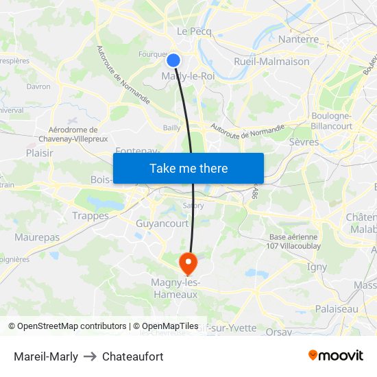 Mareil-Marly to Chateaufort map