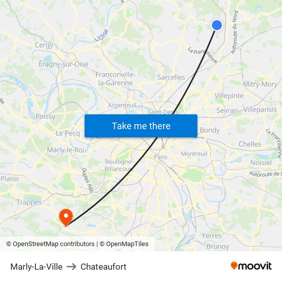 Marly-La-Ville to Chateaufort map