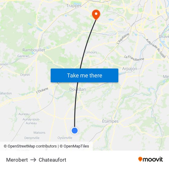 Merobert to Chateaufort map