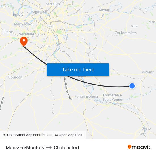 Mons-En-Montois to Chateaufort map