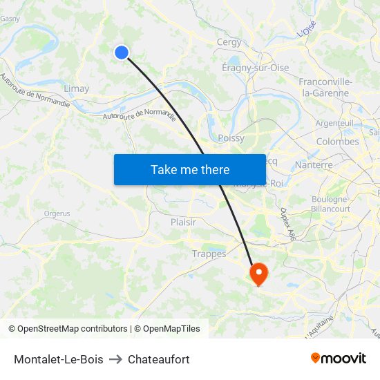 Montalet-Le-Bois to Chateaufort map