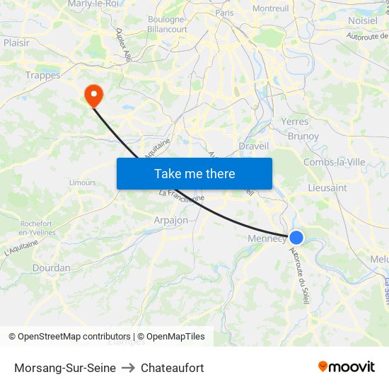 Morsang-Sur-Seine to Chateaufort map