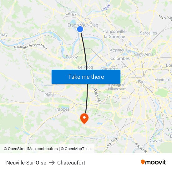 Neuville-Sur-Oise to Chateaufort map