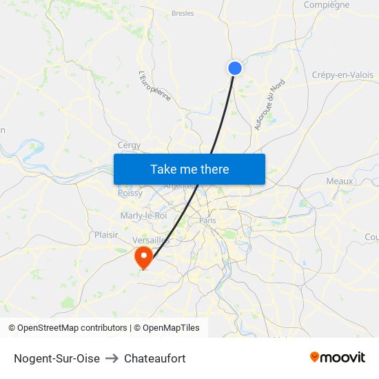 Nogent-Sur-Oise to Chateaufort map