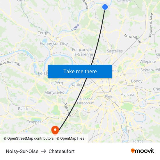 Noisy-Sur-Oise to Chateaufort map