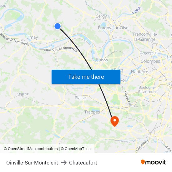 Oinville-Sur-Montcient to Chateaufort map