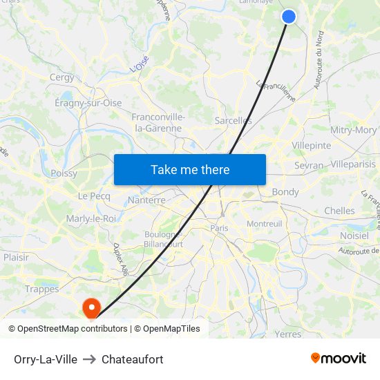 Orry-La-Ville to Chateaufort map