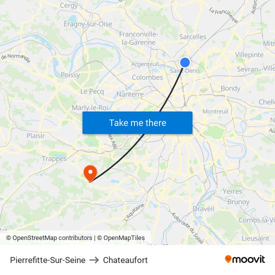 Pierrefitte-Sur-Seine to Chateaufort map