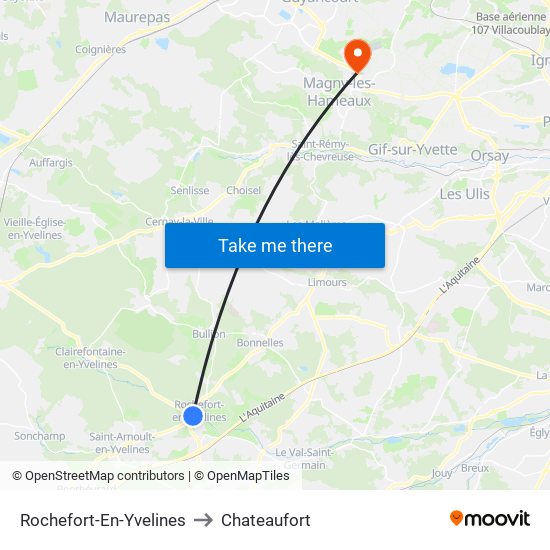 Rochefort-En-Yvelines to Chateaufort map