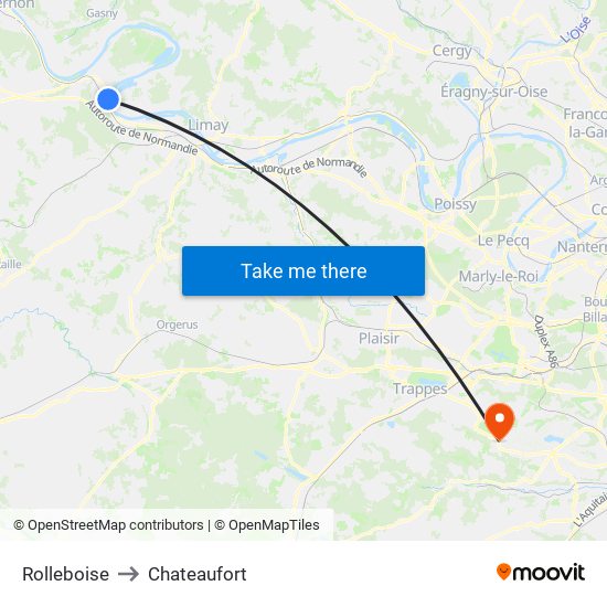 Rolleboise to Chateaufort map