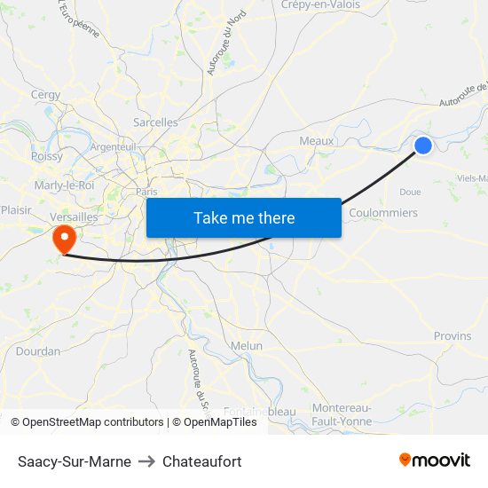 Saacy-Sur-Marne to Chateaufort map