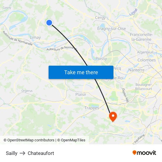 Sailly to Chateaufort map