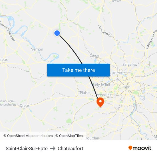 Saint-Clair-Sur-Epte to Chateaufort map