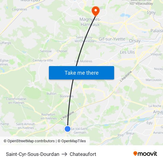 Saint-Cyr-Sous-Dourdan to Chateaufort map