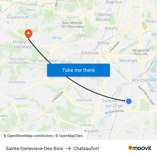 Sainte-Genevieve-Des-Bois to Chateaufort map