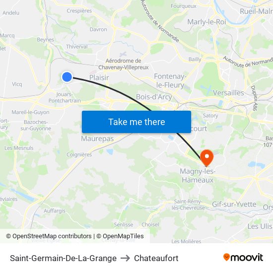 Saint-Germain-De-La-Grange to Chateaufort map