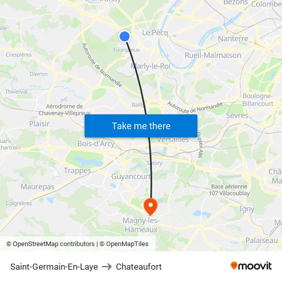Saint-Germain-En-Laye to Chateaufort map